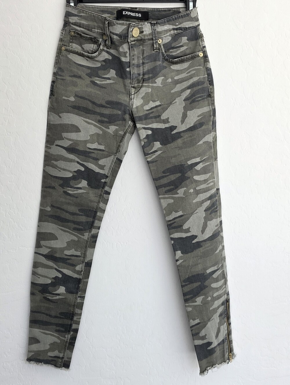 Express Ankle Camo Skinny Jeans W/zipper